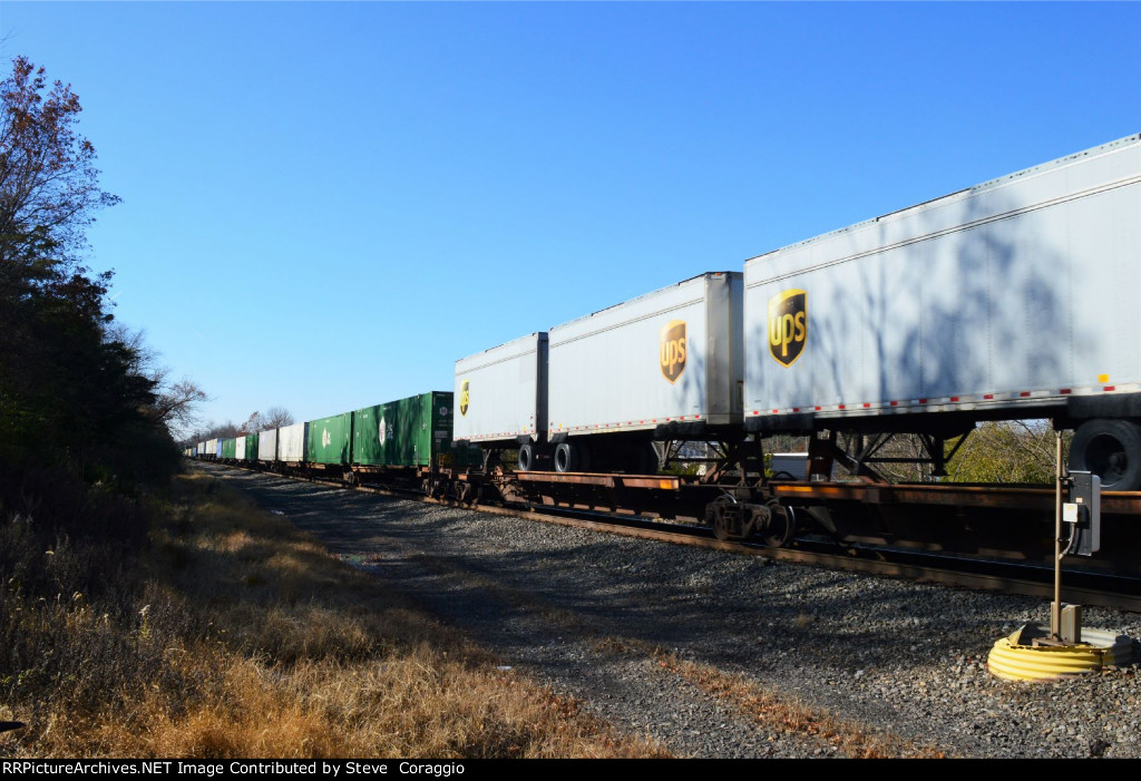 2-28Foot UPS Trailers on a Spine Car